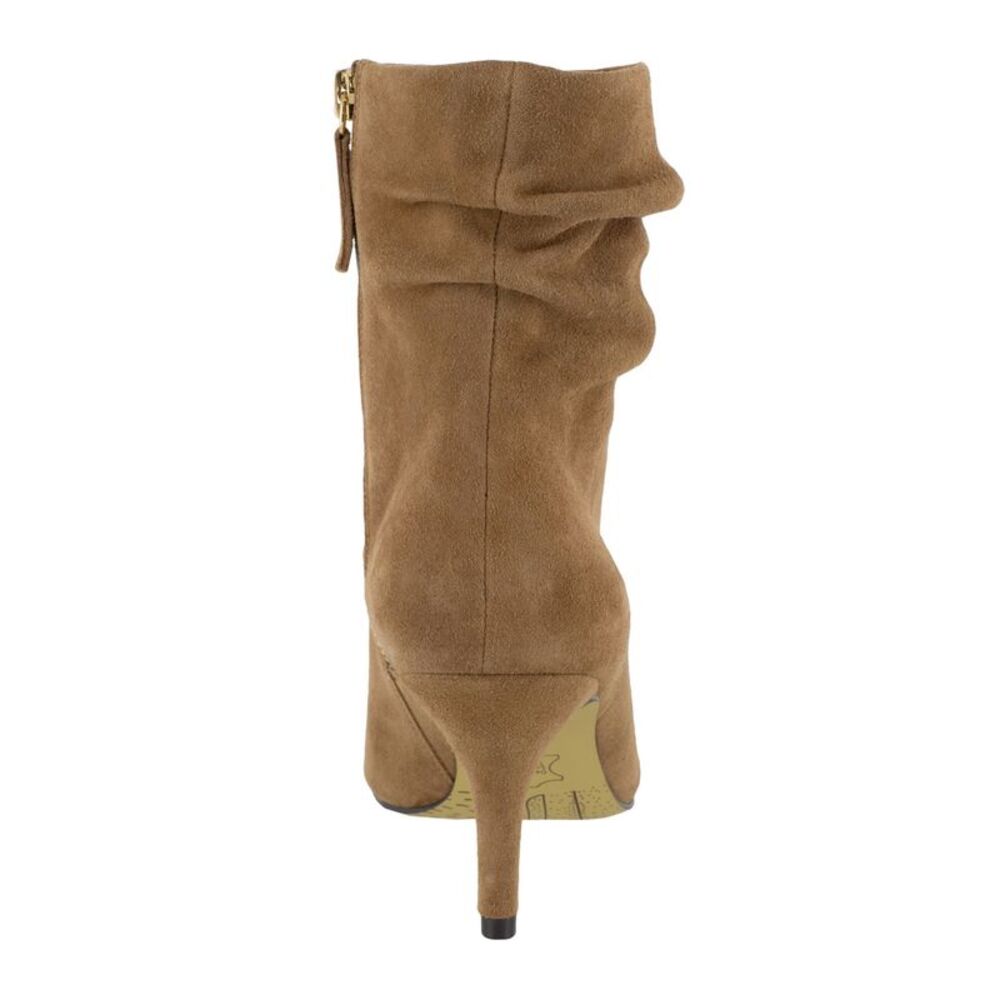 BELLA VITA Womens Brown Ruched Danielle Pointed Toe Stiletto Leather Booties 7 M - Picture 2 of 4